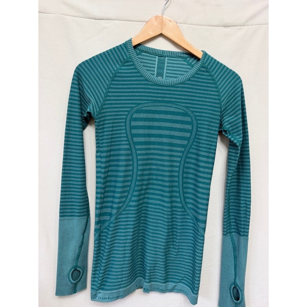 Lululemon Swiftly Tech Long Sleeve Striped Women Blue Green | Gorpcore